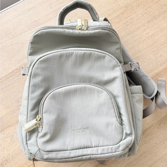 Isaac Mizrahi Backpack Holds Stanley Cup in Outside Pocket Sage Green Diaper Bag - Picture 15 of 16